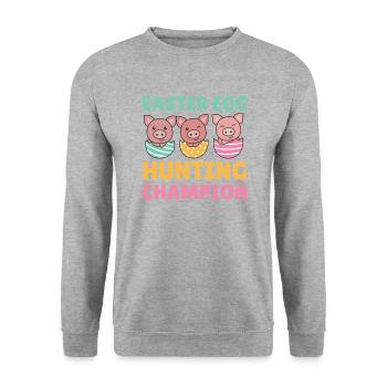 cochons doux à Pâques avec œufs de Pâques porc - Sweat-shirt Unisexe - gris chiné - Devant - Alina (178cm) & Michal (187cm)