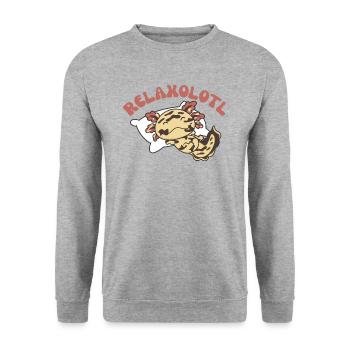 Relaxolotl Axolotl lovers sweet animals relax - Unisex Sweatshirt - salt & pepper - Front - Alina (178cm) & Michal (187cm)