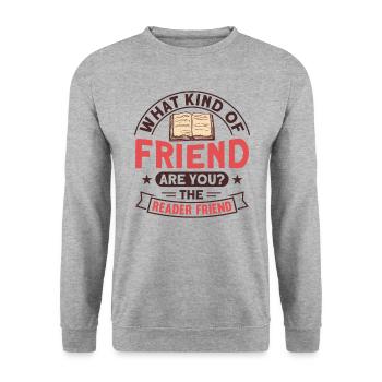 Book lover design with books for literature - Unisex Sweatshirt - salt & pepper - Front - Alina (178cm) & Michal (187cm)