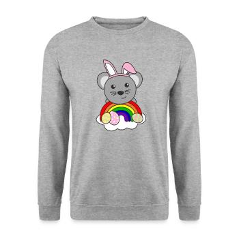 souris mignonnes à Pâques avec des œufs de Pâques souris - Sweat-shirt Unisexe - gris chiné - Devant - Alina (178cm) & Michal (187cm)