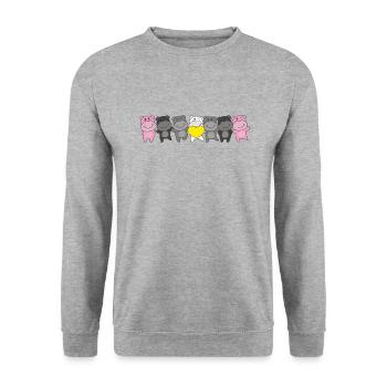 Queerplatonic Relationship Flag Pride LGBTQ Mignon - Sweat-shirt Unisexe - gris chiné - Devant - Alina (178cm) & Michal (187cm)
