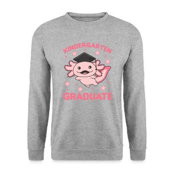 Kids Kindergarten graduate Axolotl Graduation - Unisex Pullover - Weißgrau meliert - Vorne - Alina (178cm) & Michal (187cm)