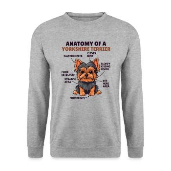 Dog explanation Anatomy of a Yorkshire Terrier - Unisex Sweatshirt - salt & pepper - Front - Alina (178cm) & Michal (187cm)