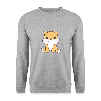 Hamster süße Tiere für Kinder manga hamstern - Unisex Pullover - Weißgrau meliert - Vorne - Alina (178cm) & Michal (187cm)