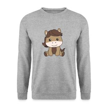 Horse cute animals for kids manga horses - Unisex Sweatshirt - salt & pepper - Front - Alina (178cm) & Michal (187cm)