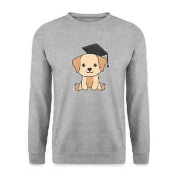 Kids Kindergarten nailed it Labrador Graduation - Unisex Pullover - Weißgrau meliert - Vorne - Alina (178cm) & Michal (187cm)