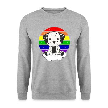 Arc-en-ciel coloré dalmate pour enfants chien mignon - Sweat-shirt Unisexe - gris chiné - Devant - Alina (178cm) & Michal (187cm)