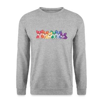 Rainbow Corgi Flag Pride LGBTQ Cute Dogs - Unisex Sweatshirt - salt & pepper - Front - Alina (178cm) & Michal (187cm)