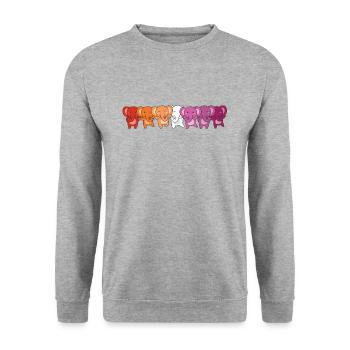 Lesbian Flag Pride LGBTQ Cute Elephant - Unisex Sweatshirt - salt & pepper - Front - Alina (178cm) & Michal (187cm)