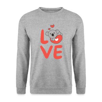 Koala pour la Saint-Valentin Animaux mignons Coeurs Amour - Sweat-shirt Unisexe - gris chiné - Devant - Alina (178cm) & Michal (187cm)