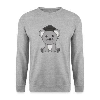 Kids Kindergarten nailed it Maus Graduation - Unisex Pullover - Weißgrau meliert - Vorne - Alina (178cm) & Michal (187cm)