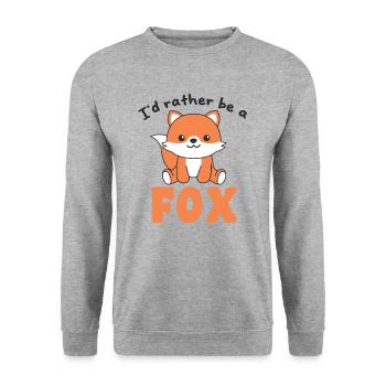 Ich wäre lieber eine Fuchs - süßer Fuchs - Unisex Pullover - Weißgrau meliert - Vorne - Alina (178cm) & Michal (187cm)