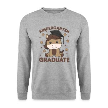 Diplôme de maternelle pour enfants Remise des diplômes de chevaux - Sweat-shirt Unisexe - gris chiné - Devant - Alina (178cm) & Michal (187cm)