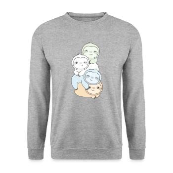 Unlabeld Flag Pride LGBTQ cute sloth - Unisex Sweatshirt - salt & pepper - Front - Alina (178cm) & Michal (187cm)