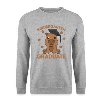 Kids Kindergarten graduate Capybara Graduation - Unisex Pullover - Weißgrau meliert - Vorne - Alina (178cm) & Michal (187cm)