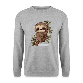 Animaux mignons paresseux pour enfants animaux drôles - Sweat-shirt Unisexe - gris chiné - Devant - Alina (178cm) & Michal (187cm)