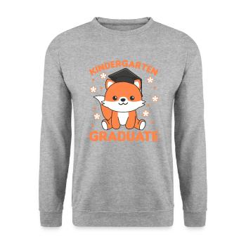 Kids Kindergarten graduate Fuchs Graduation - Unisex Pullover - Weißgrau meliert - Vorne - Alina (178cm) & Michal (187cm)