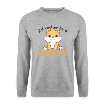 I'd rather be a hamster - cute hamsters - Unisex Sweatshirt - salt & pepper - Front - Alina (178cm) & Michal (187cm)