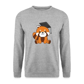 Kids Kindergarten nailed it Roter Panda Graduation - Unisex Pullover - Weißgrau meliert - Vorne - Alina (178cm) & Michal (187cm)