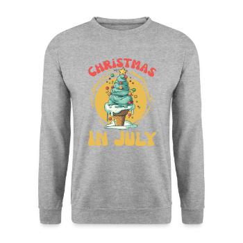 Noël en juillet - drôle d’été Noël - Sweat-shirt Unisexe - gris chiné - Devant - Alina (178cm) & Michal (187cm)