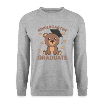 Kids Kindergarten graduate Bär Graduation - Unisex Pullover - Weißgrau meliert - Vorne - Alina (178cm) & Michal (187cm)