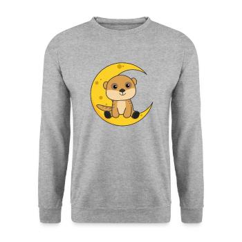 Suricate lunaire animaux mignons enfants pour la nuit - Sweat-shirt Unisexe - gris chiné - Devant - Alina (178cm) & Michal (187cm)