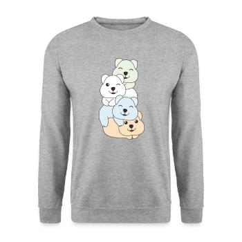 Unlabeld Flag Pride LGBTQ Cute Quokka - Unisex Sweatshirt - salt & pepper - Front - Alina (178cm) & Michal (187cm)