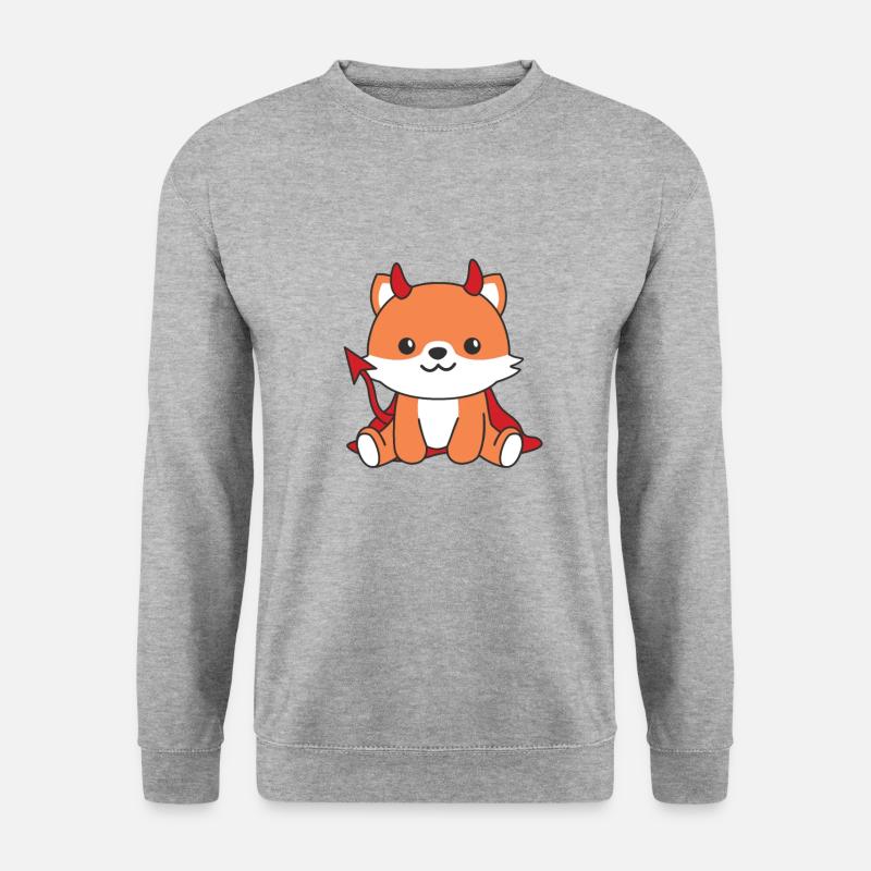 Fox Happy Halloween Devil Costume - Unisex Sweatshirt - salt & pepper