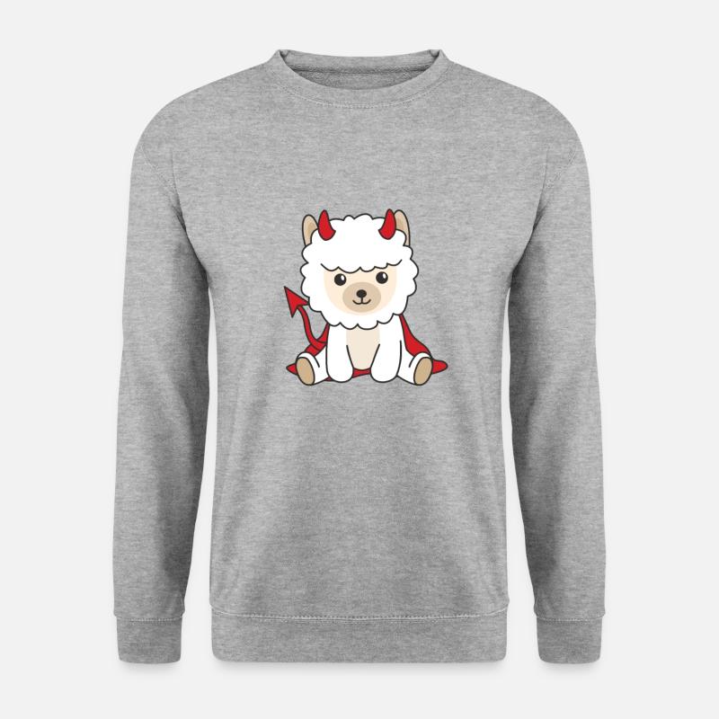 Alpaca Happy Halloween Devil Costume - Unisex Sweatshirt - salt & pepper
