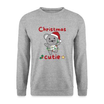 Mouse Christmas Mice Christmas Cutie - Unisex Sweatshirt - salt & pepper - Front - Alina (178cm) & Michal (187cm)