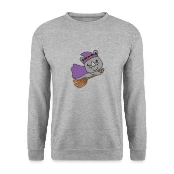 Rhinoceros Halloween Witch Kids Witch Costume - Unisex Sweatshirt - salt & pepper - Front - Alina (178cm) & Michal (187cm)