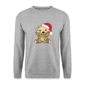 Loutres Noël Hiver Animaux Loutres - Sweat-shirt Unisexe - gris chiné - Devant - Alina (178cm) & Michal (187cm)