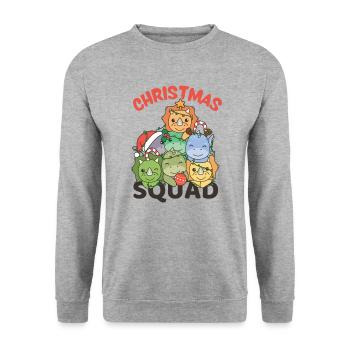 Dinosaur Christmas Tree Christmas Squad Dinos - Unisex Sweatshirt - salt & pepper - Front - Alina (178cm) & Michal (187cm)