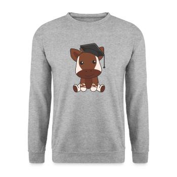 Kids Kindergarten nailed it Okapi Graduation - Unisex Pullover - Weißgrau meliert - Vorne - Alina (178cm) & Michal (187cm)