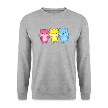 Pansexuel Drapeau Fierté LGBTQ Mignon Renard - Sweat-shirt Unisexe - gris chiné - Devant - Alina (178cm) & Michal (187cm)