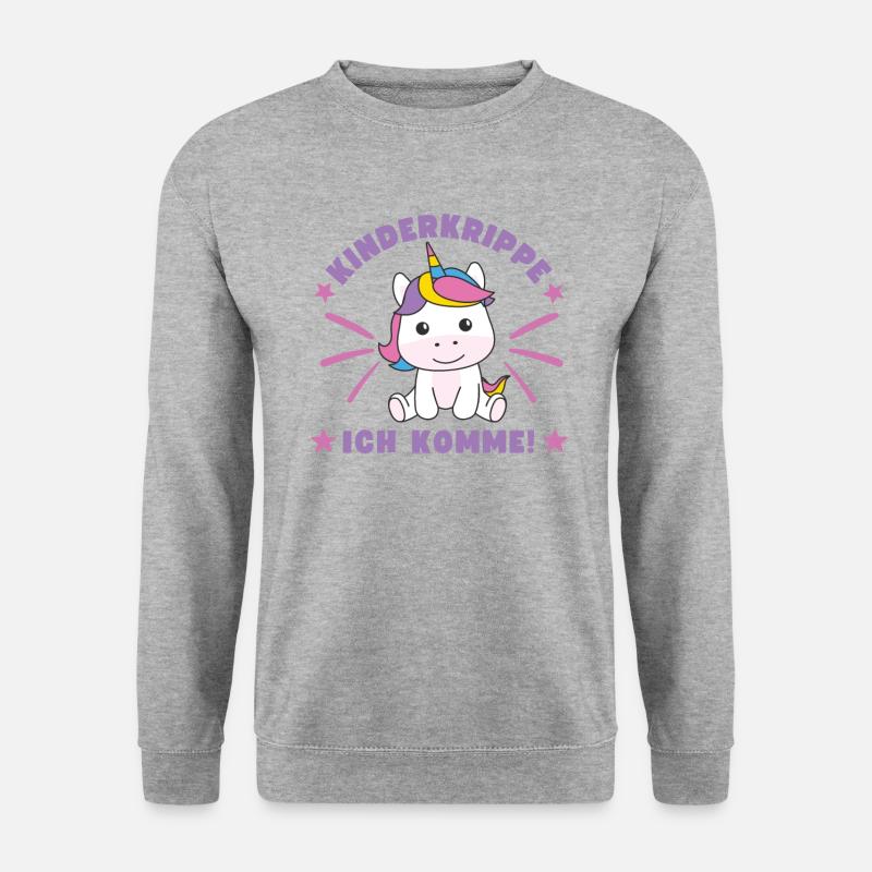Kinderkrippe Ich Komme! - Unisex Pullover - Weißgrau meliert