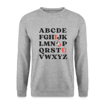 ABC Je t’aime Enfants Vache Saint-Valentin - Sweat-shirt Unisexe - gris chiné - Devant - Alina (178cm) & Michal (187cm)
