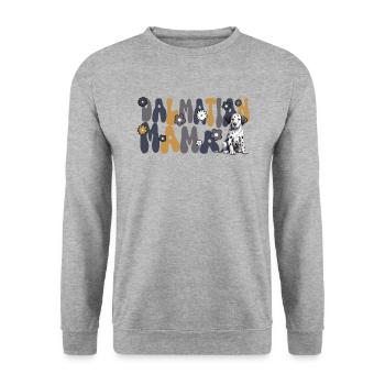 Dalmatien Groovy Dalmatien Maman - Sweat-shirt Unisexe - gris chiné - Devant - Alina (178cm) & Michal (187cm)