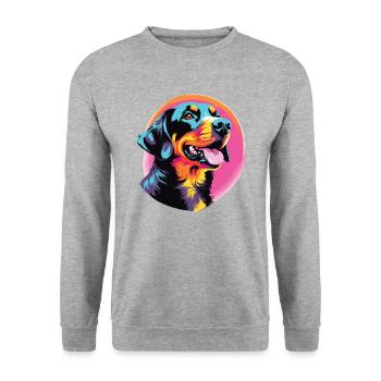 Aquarelle colorée Entlebucher Mountain Dog - Sweat-shirt Unisexe - gris chiné - Devant - Alina (178cm) & Michal (187cm)