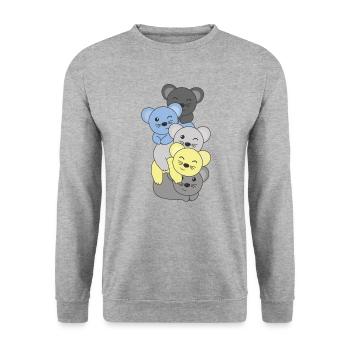 Periboy Flag Pride LGBTQ süßer Maus Stapel - Unisex Pullover - Weißgrau meliert - Vorne - Alina (178cm) & Michal (187cm)