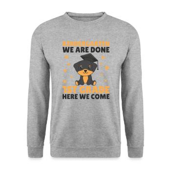 Kids Kindergarten graduate Rottweiler 1st grade - Unisex Pullover - Weißgrau meliert - Vorne - Alina (178cm) & Michal (187cm)