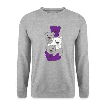 grisdrapeau sexuel fierté LGBTQ ours mignon - Sweat-shirt Unisexe - gris chiné - Devant - Alina (178cm) & Michal (187cm)