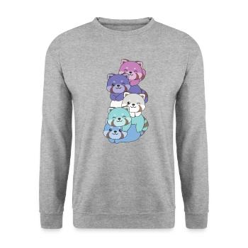 Spectrasexual Flag Pride LGBTQ Mignon Panda roux - Sweat-shirt Unisexe - gris chiné - Devant - Alina (178cm) & Michal (187cm)