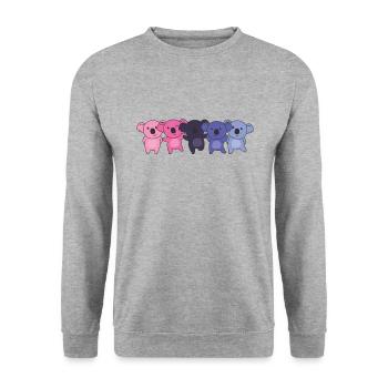 Omnisexual Flag Pride LGBTQ Cute Koala - Unisex Sweatshirt - salt & pepper - Front - Alina (178cm) & Michal (187cm)