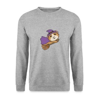Cochon d’Inde Halloween Sorcière Enfants Sorcières Costume - Sweat-shirt Unisexe - gris chiné - Devant - Alina (178cm) & Michal (187cm)
