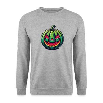 Joyeux étéentre l’été Halloween pastèque - Sweat-shirt Unisexe - gris chiné - Devant - Alina (178cm) & Michal (187cm)