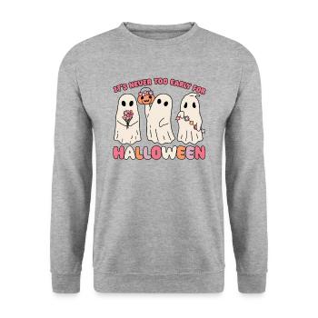 It's never too early for Halloween groovy ghost - Unisex Sweatshirt - salt & pepper - Front - Alina (178cm) & Michal (187cm)
