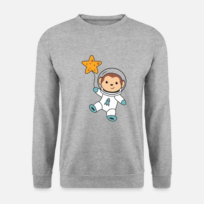 Cute Space Monkey Astronauts Universe - Unisex Sweatshirt - salt & pepper
