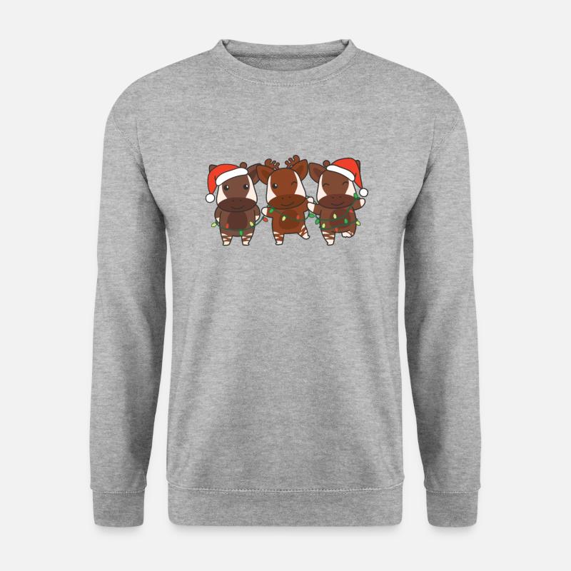 Okapi Noël Hiver Animaux Okapi - Sweat-shirt Unisexe - gris chiné