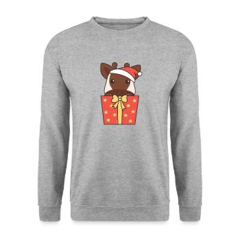 Okapi Cadeau de Noël Animaux d’hiver - Sweat-shirt Unisexe - gris chiné - Devant - Alina (178cm) & Michal (187cm)